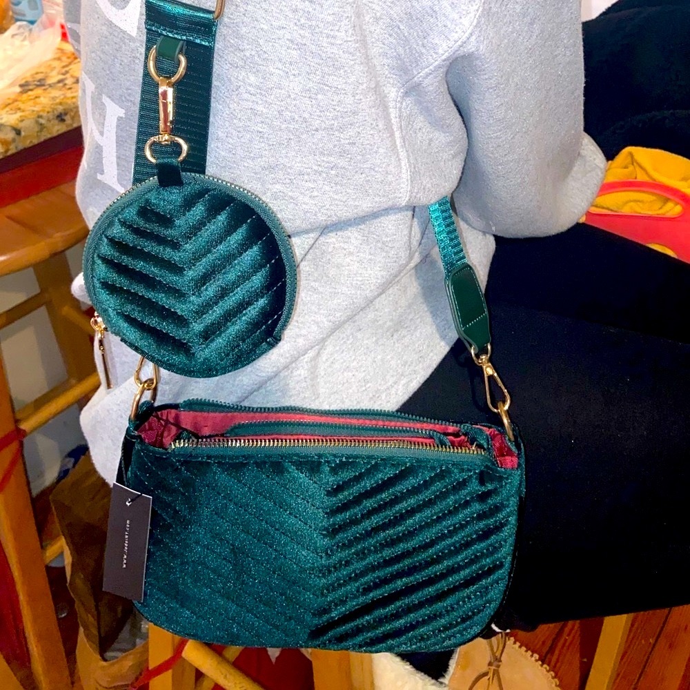 Green Suede Crossbody Bag